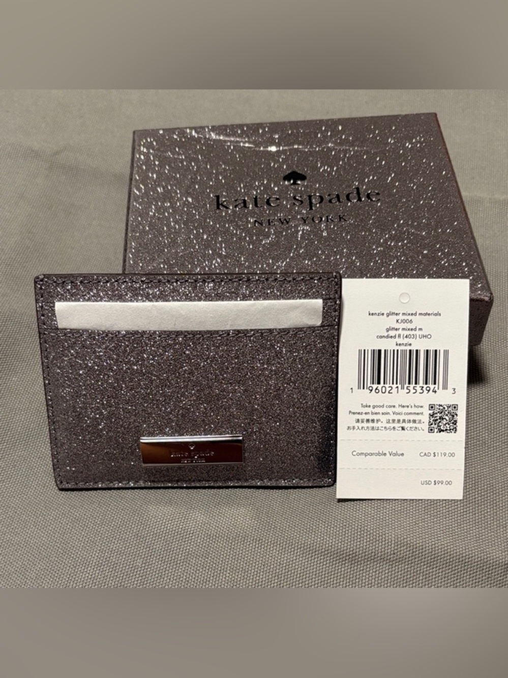 kate spade New York Glitter Card Holder